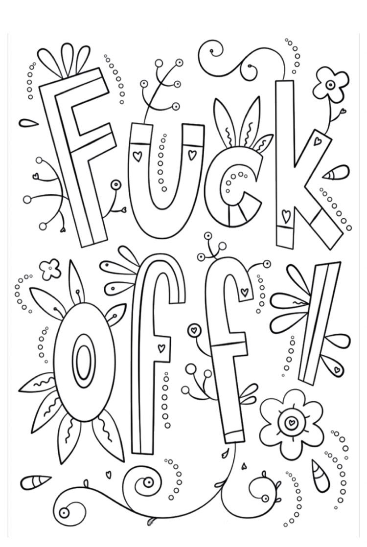 65 Coloring Pages Swear Words Printable 178